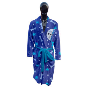 Gannet Mongolian Fleece Unisex Dressing Gown S/S Print (Small)