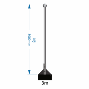 Flagpole 3m with wall bracket select (W1 -W2 -W3) supply only