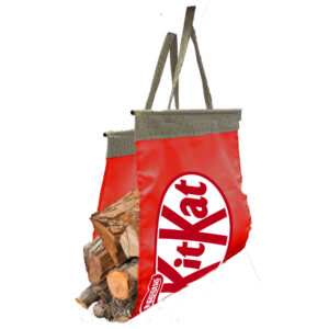 Willow Faux Leather / Fabric Mix Firewood Bundle Carrier