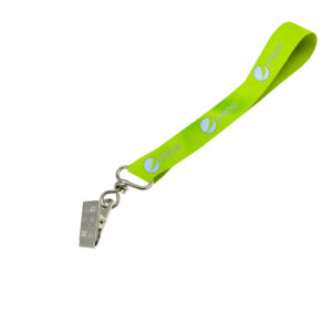Hi-Viz Wrist Phone Strap Silver Reflective Print S/Sided with Crocodile Clip