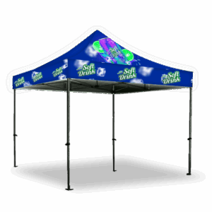 Gazebo 3 x 3m, Dye Sub, Econo Steel, Complete