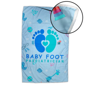 Olive Microfibre Baby Blanket S/S Print With Petersham Webbing