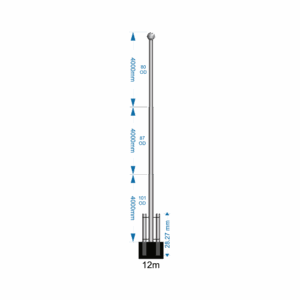 Swivel Base Flagpole 12m - including installation (one unit)