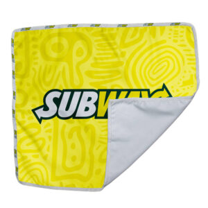 Parsley Quick Drying Tea Towel S/S Print Binded With Personlised Branded Petersham Webbing