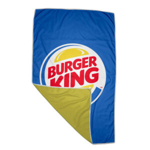 Blue Lily Quick Drying Extra Large Beach Towel D/S Print Binded With Petersham Webbing