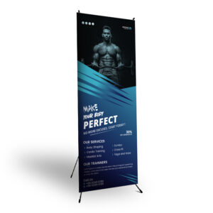 X-Frame Banner 0.6 x 1.6m, PVC, Complete
