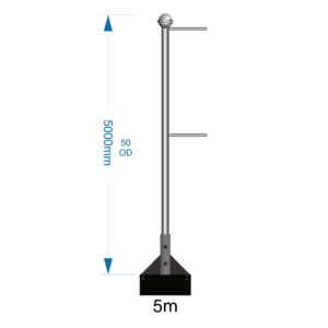 Bannerpole Roof 5m - 2 arm - including installation (one unit)