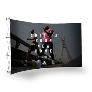 Curved Bannerwall 4.2 x 2.25m, Supplied Complete