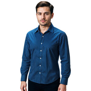 Branford Royal Blue & White Check Lounge Shirt Men's