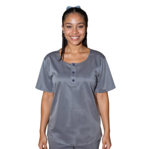Maasai Buttoned Round Neck Scrubs Ladies