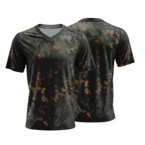 Unisex Short Sleeve V-Neck T-Shirt | Interlock | Camo Design