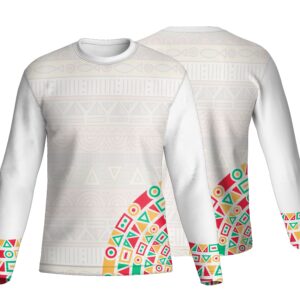 Unisex Long Sleeve Crew Neck T-Shirt | Pique Knit | Africa Design