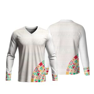 Unisex Long Sleeve V-Neck T-Shirt | Drop Needle Square | Africa Design