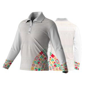 Unisex Long Sleeve Golf Shirt | Poly Spandex | Africa Design