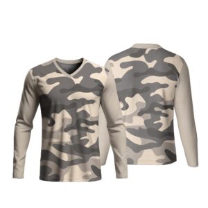 Unisex Long Sleeve V-Neck T-Shirt | Sport Tec | Camo Design