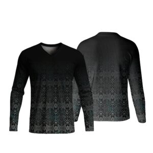 Unisex Long Sleeve V-Neck T-Shirt | Interlock | Africa Design