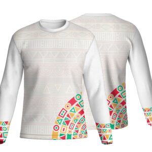 Unisex Long Sleeve Crew Neck T-Shirt | Drop Needle Square | Africa Design