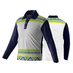 Unisex Long Sleeve Golf Shirt | Dry Tec | Africa Design
