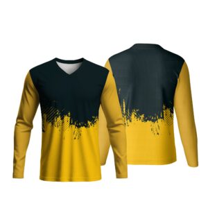 Unisex Long Sleeve V-Neck T-Shirt | Drop Needle Square | Sport Design