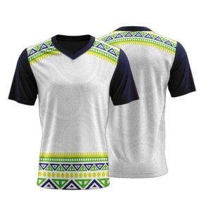 Unisex Short Sleeve V-Neck T-Shirt | Drop Needle Square | Africa Design