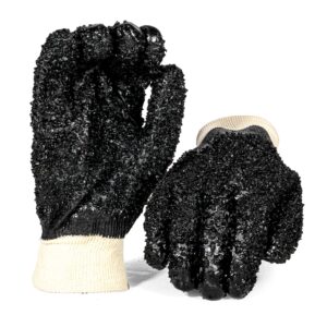 PVC Black Chip Glove Knit Wrist - Pack Of 12 Pairs