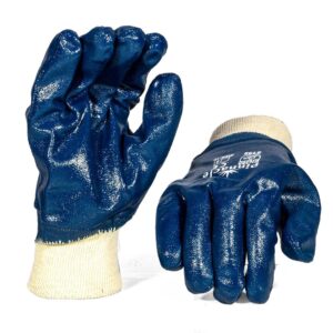 Blue Nitrile Knit Wrist Glove Size 10 - Pack Of 12 Pairs