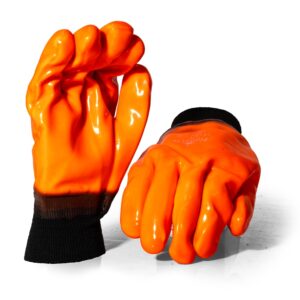 PVC Orange Freezer Glove Knit Wrist - Pack Of 12 Pairs