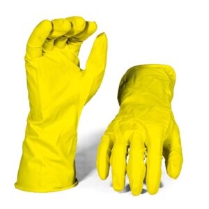 Yellow Household Glove Flock Liner S - Pack Of 12 Pairs