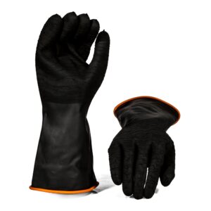 Black Industrial Rubber Glove Rough Palm 35cm - Pack Of 12 Pairs