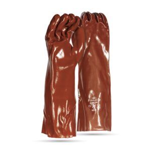 PVC Brown Smooth Palm Glove 40cm - Pack Of 12 Pairs