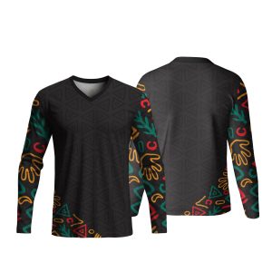 Unisex Long Sleeve V-Neck T-Shirt | Fitted Sleeves