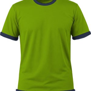 Ringer Kiddies Crew Neck T-shirt, Fitted Short Sleeve, Birdseye
