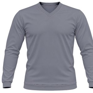 +27 Unisex V-Neck T-shirt, Fitted Long Sleeve, Reverse Birdseye