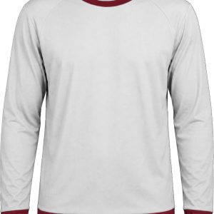 Ringer Ladies Crew Neck T-shirt, Raglan Long Sleeve, Birdseye