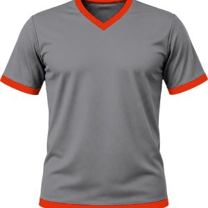 Ringer Kiddies V-Neck T-shirt, Fitted Short Sleeve, Reverse Birdseye