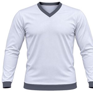 Ringer Kiddies V-Neck T-shirt, Fitted Long Sleeve, Birdseye