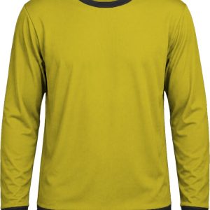 Ringer Kiddies Crew Neck T-shirt, Fitted Long Sleeve, Birdseye