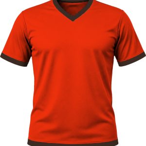 Ringer Kiddies V-Neck T-shirt, Fitted Short Sleeve, Reverse Birdseye