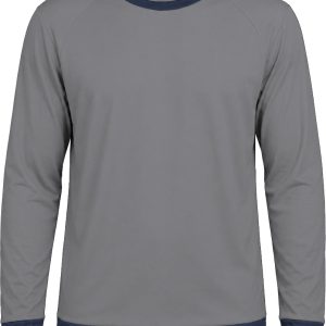 Ringer Unisex Crew Neck T-shirt, Raglan Long Sleeve, Reverse Birdseye