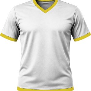 Ringer Unisex V-Neck T-shirt, Fitted Short Sleeve, Reverse Birdseye