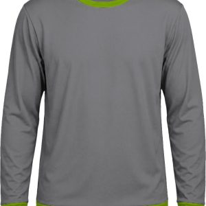 Ringer Ladies Crew Neck T-shirt, Fitted Long Sleeve, Reverse Birdseye
