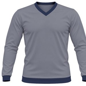 Ringer Unisex V-Neck T-shirt, Fitted Long Sleeve, Reverse Birdseye