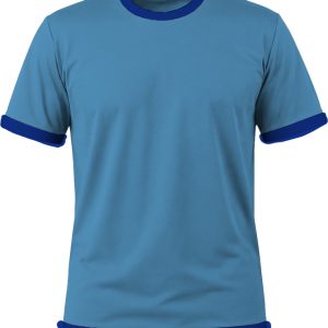 Ringer Unisex Crew Neck T-shirt, Fitted Short Sleeve, Birdseye