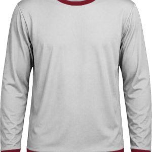 Ringer Ladies Crew Neck T-shirt, Fitted Long Sleeve, Birdseye