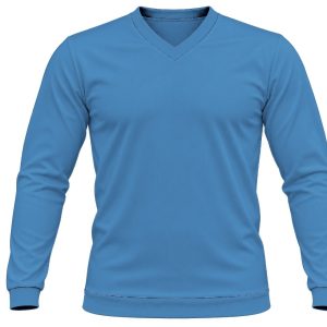 +27 Ladies V-Neck T-shirt, Fitted Long Sleeve, Reverse Birdseye