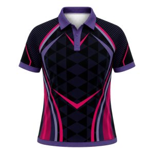 Dye Sub Ladies Ringer Golf Shirt, Raglan Short Sleeve, Birdseye