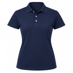 Ladies Oxford Golf Shirt, Fitted Short Sleeve, 160g Cotton, Self-Fabric Collar