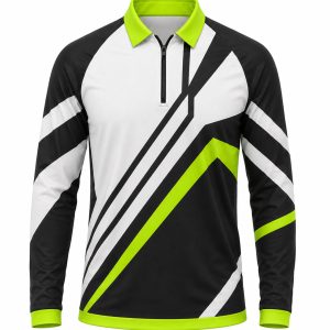 Dye Sub Men's Ringer Golf Shirt, Raglan Long Sleeve, Birdseye