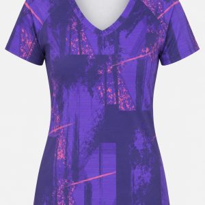 Dye Sub Ladies V-Neck T-shirt, Raglan Short Sleeve, Birdseye