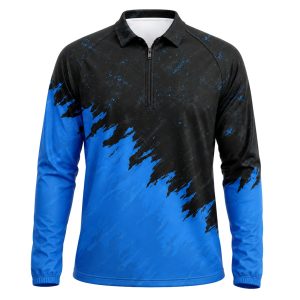 Dye Sub Men's 1/4 Zip Warm Up, Raglan Long Sleeve, Birdseye